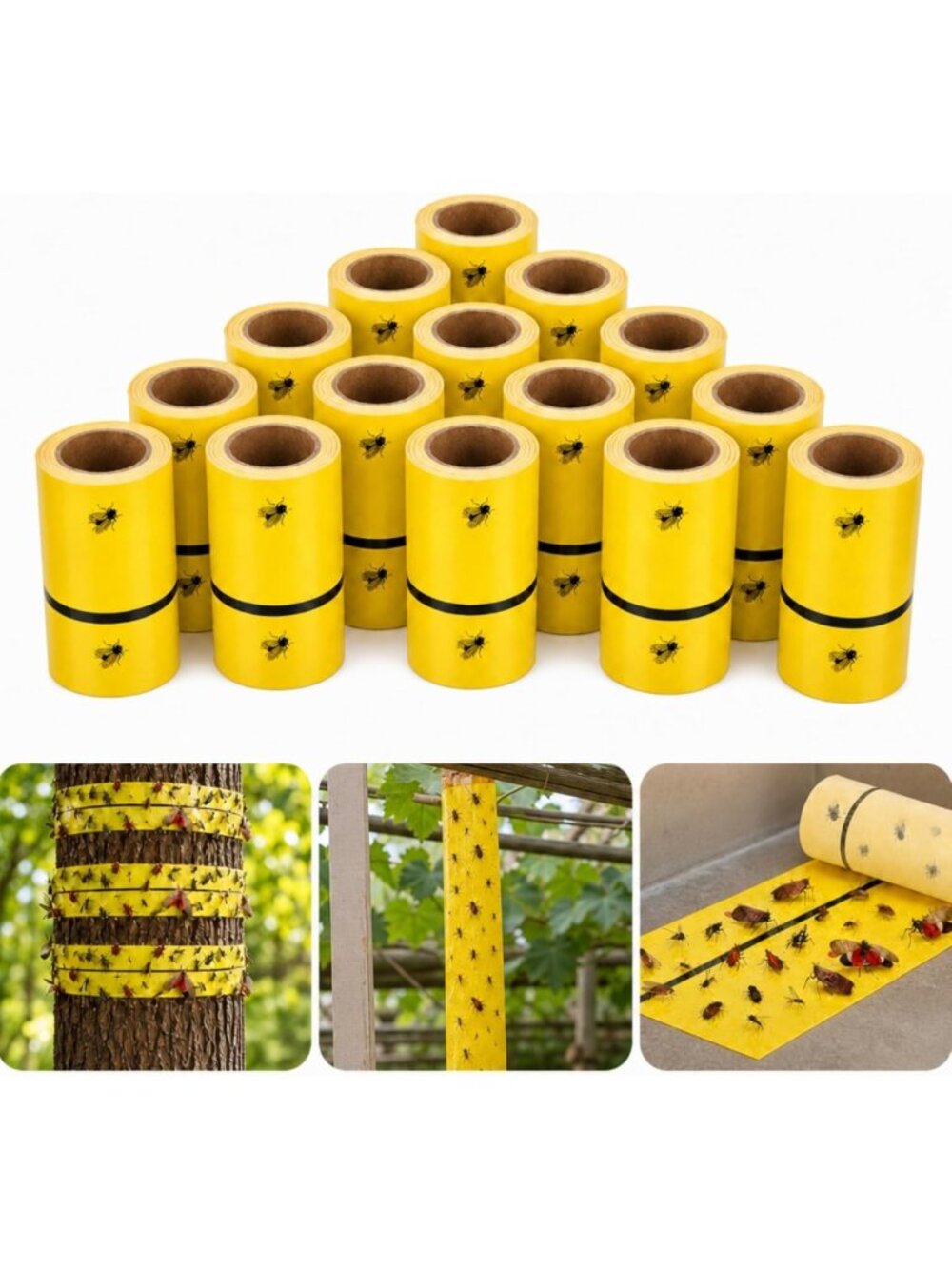 Giant Sticky Fly Traps - 20 Pcs Non-Toxic Hanging Strips for Indoor/Outdoor Use